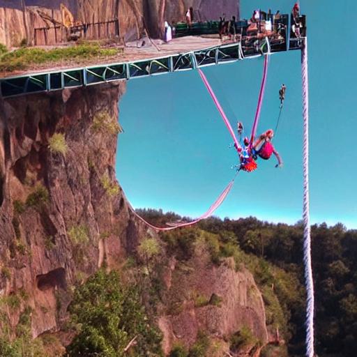 Bungee jumping fail, visual art, highly detailed - Fucket List