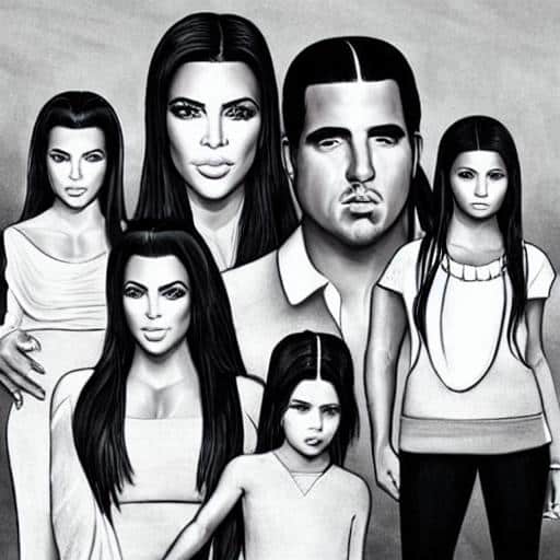 Kardashian family portrait, visual art, highly detailed - Fucket List