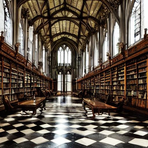 A gothic library study hall - Mind Palace