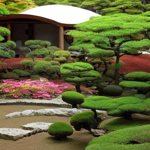 A relaxing Japanese garden under a dome on Mars - Mind Palace