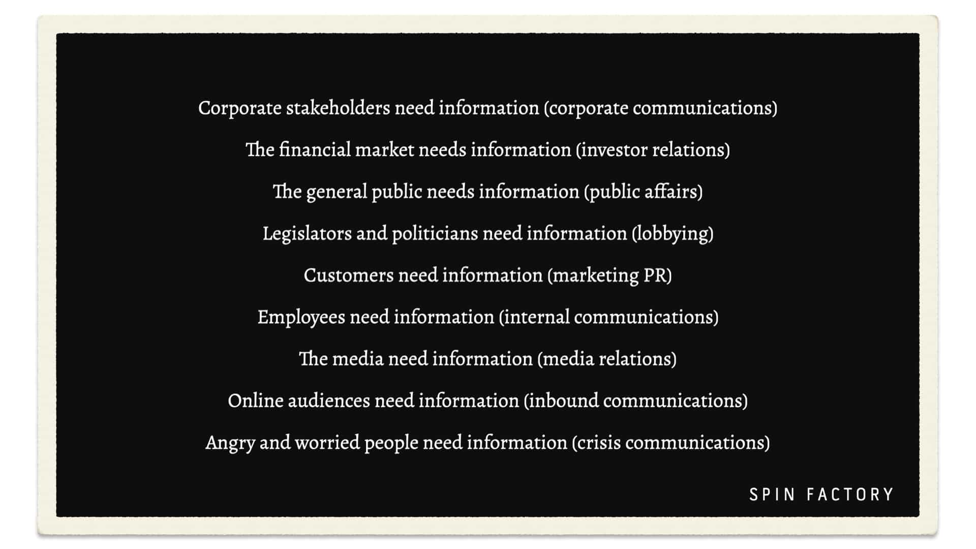 Stakeholders in PR