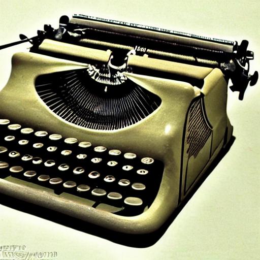 A laughing old typewriter, visual art, highly detailed - Problem-Agitate-Solve