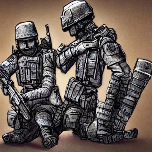 Detailed visual art of two smartphone soldiers - TikTok War