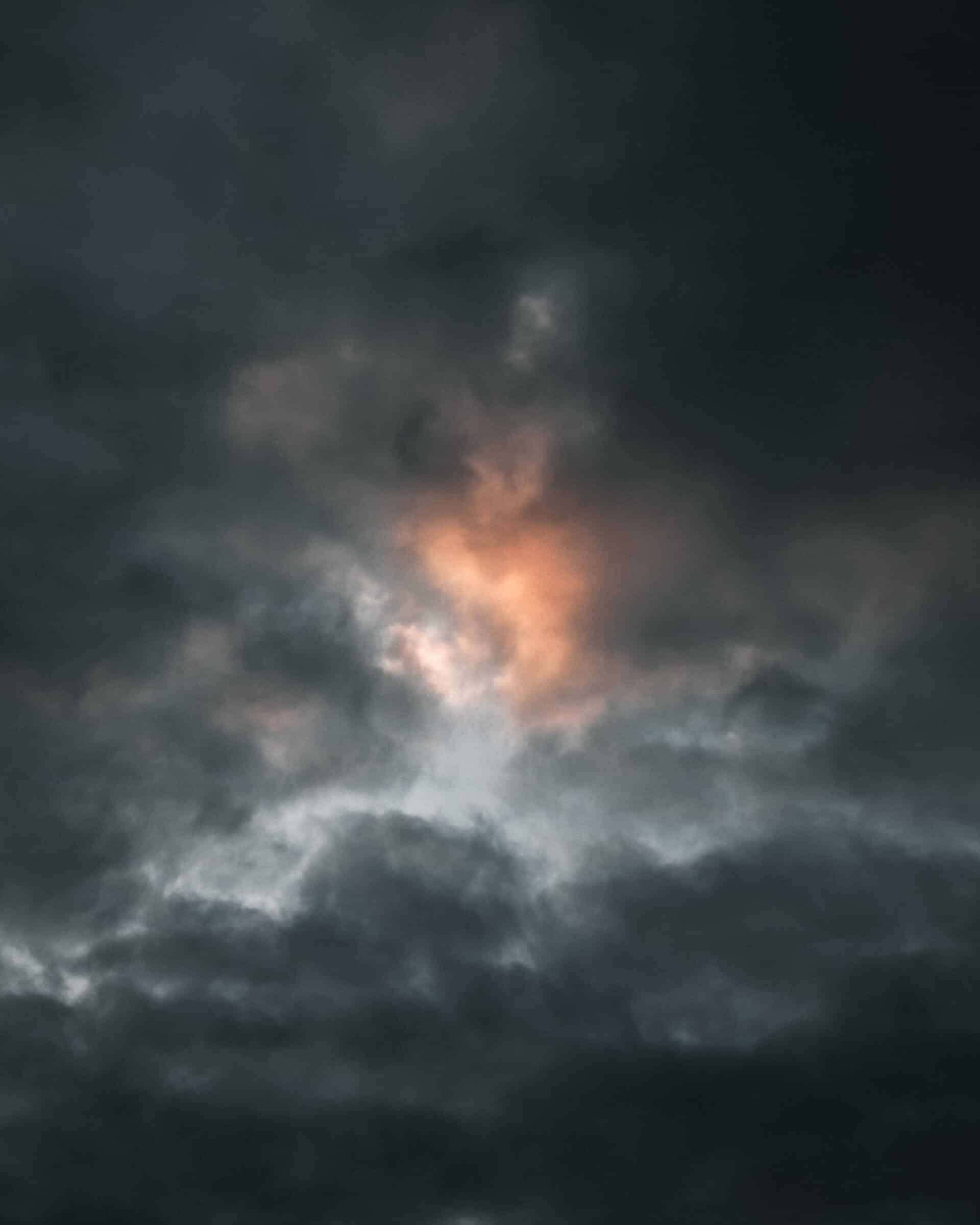 Night Sun Behind Cloud