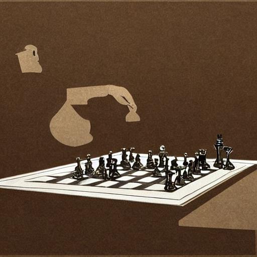 Highly detailed visual art of a machine playing chess - The Chess Project
