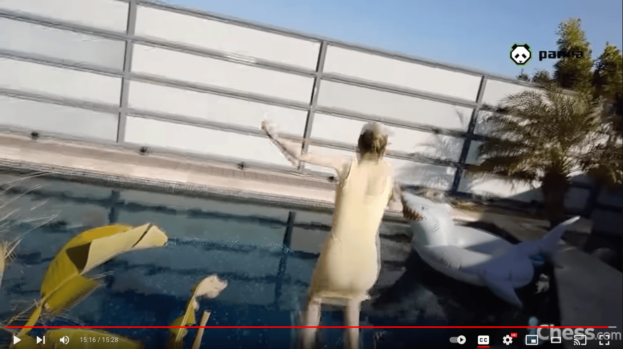 Anna Cramling jumping into the pool - For Content